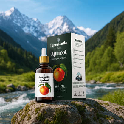 Lucessentia Pure Himalayan Wild Apricot Oil (Chulli/Gutti)—cold pressed massage therapy oil sourced with high-altitude potency.