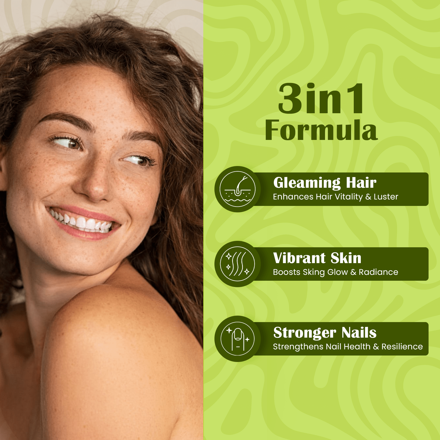 Hair, Skin & Nail Gummies [3 in 1 Gummies]